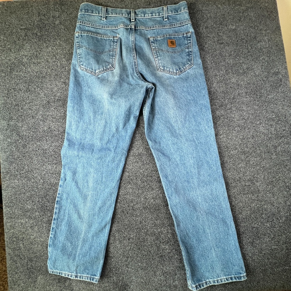 Carhartt Traditional Fit Jeans Mens 36x31.5‎ Blue Denim Cotton Straight Mid Rise - Picture 10 of 13